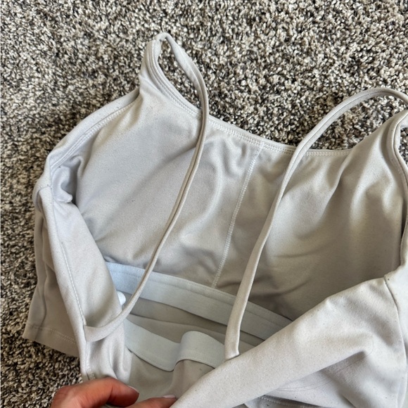 White built in bra Fitted Camisole Crop Tops set of 2 - Picture 2 of 8